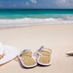 beach, sand, sea, nature, sandy beach, vacations, caribbean, coast, summer, coneflower, flip-flop, shell