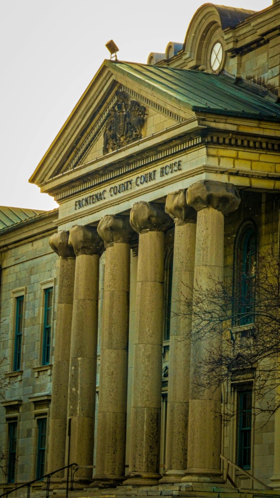 pexels-photo-16603615-16603615 Classic façade of Frontenac County Court House, showcasing neoclassical architecture in Kingston, Ontario.